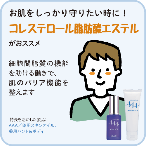 お肌をしっかり守りたい時にはコレステロール脂肪酸エステルがおススメ